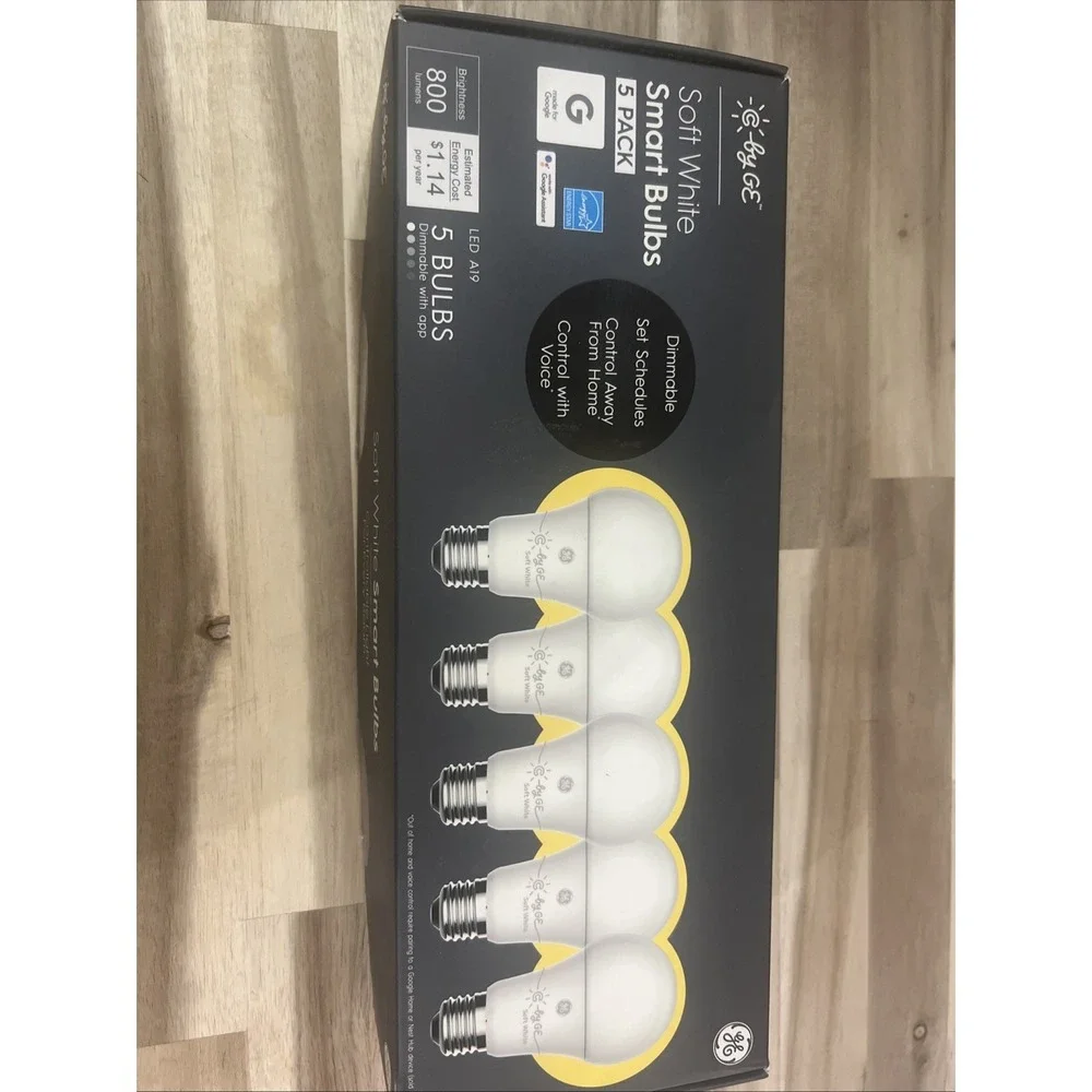 C By Ge Soft White Smart Bulbs Led A19  9.5W Light Bulbs 60W Equivalent 5 Pack